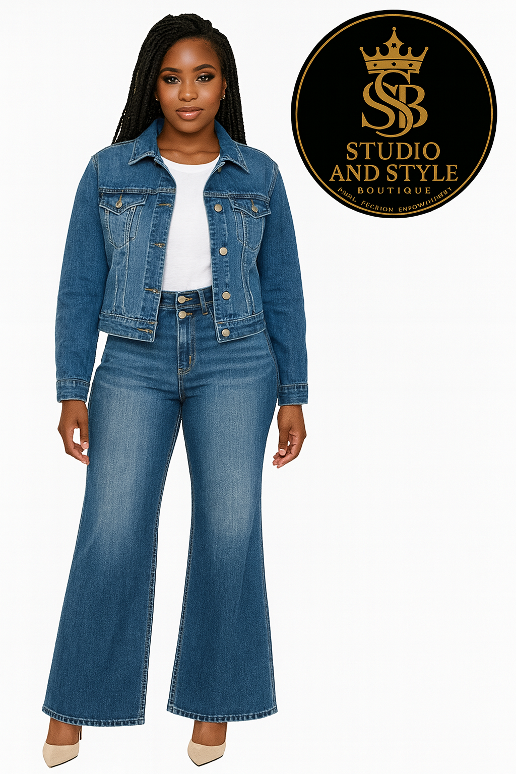 RISEN Full Size Mid Rise Wide Leg Jeans with Flared Look Plus Size