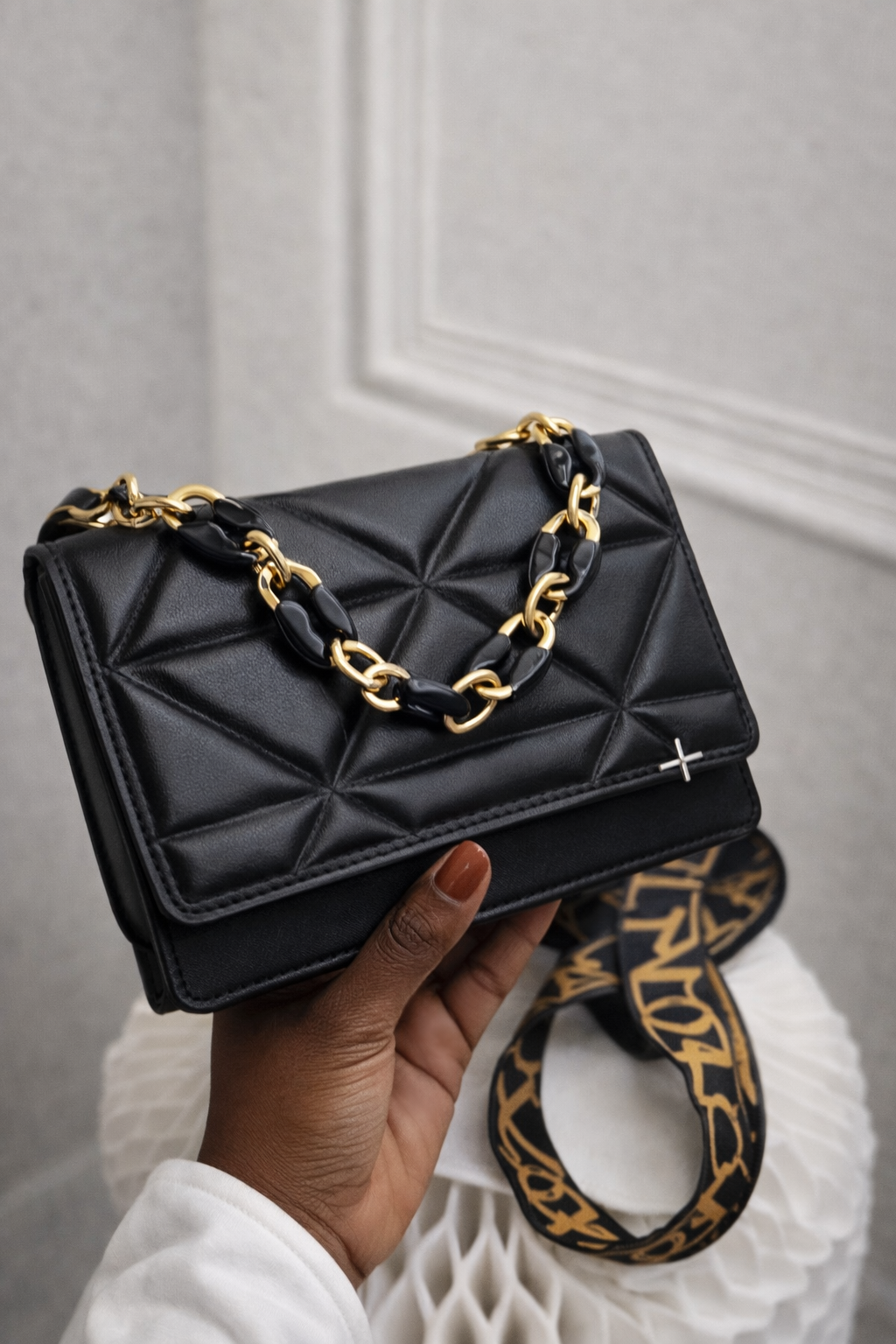 Quilted Adjustable Strap Crossbody Bag